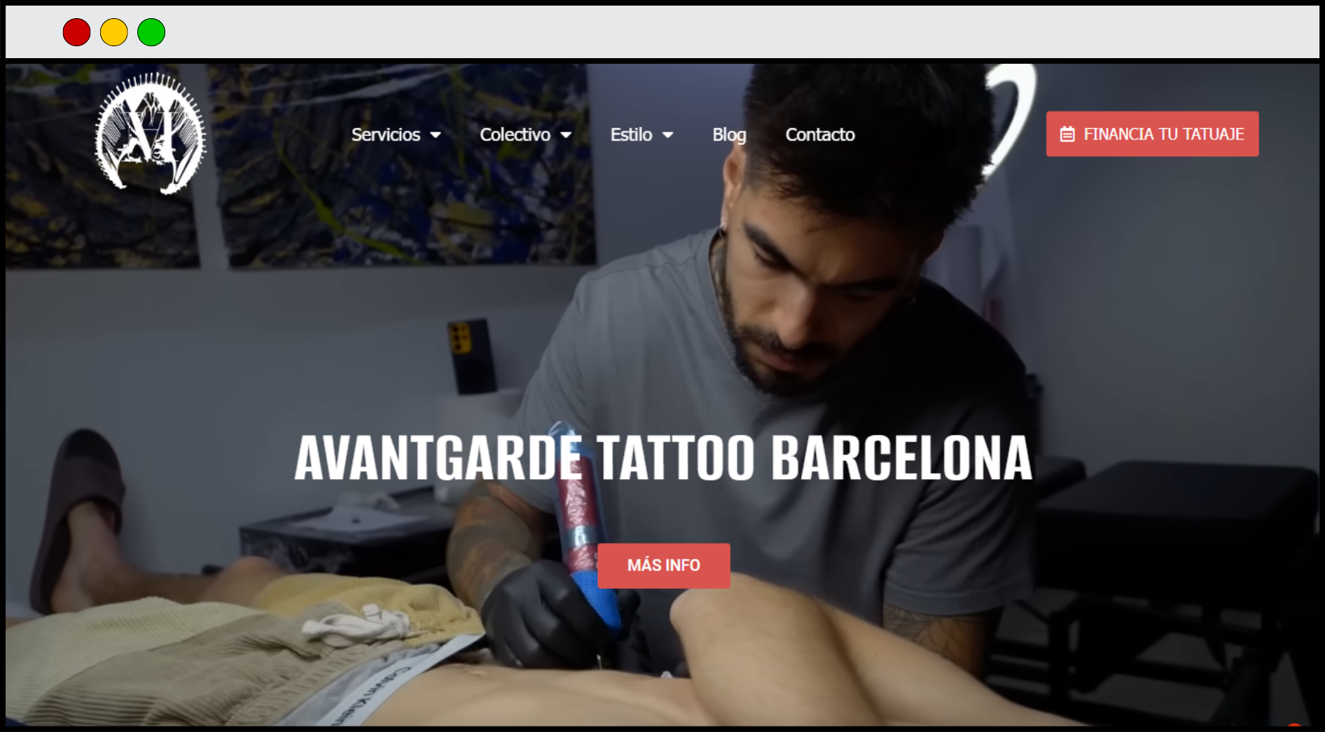 Portada de Página Web de Avantgarde Tattoo